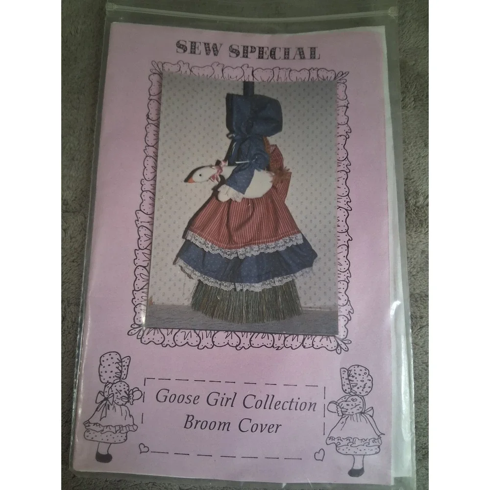 Vtg Sewing Pattern Lot Vacuum Broom Covers Megan Mouse Millie Maid Goose Girl